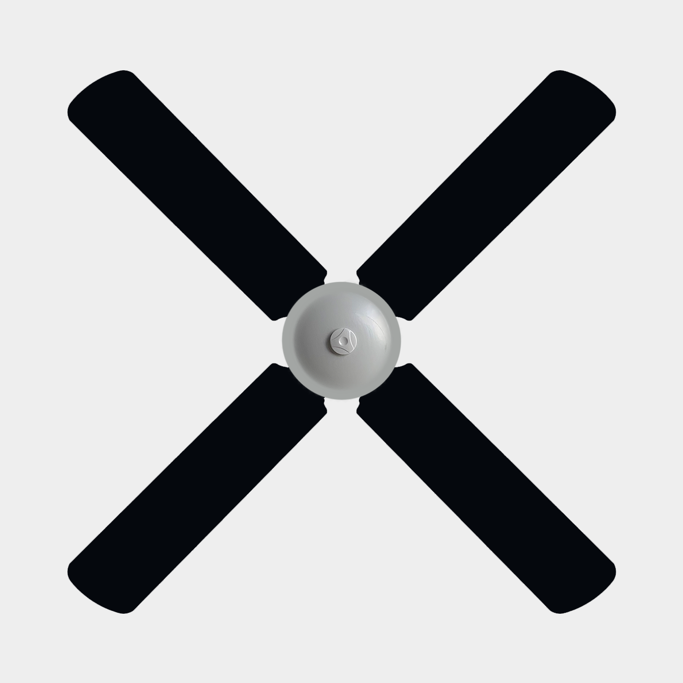 Four black fan blade covers