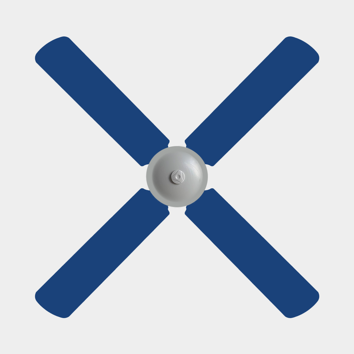 Four blue ceiling fan blade covers