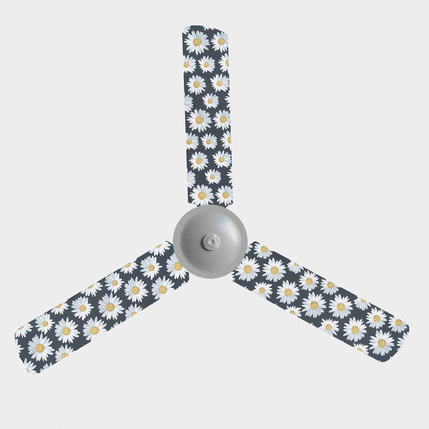 3 blade ceiling fan blade covers with daisies on a black background