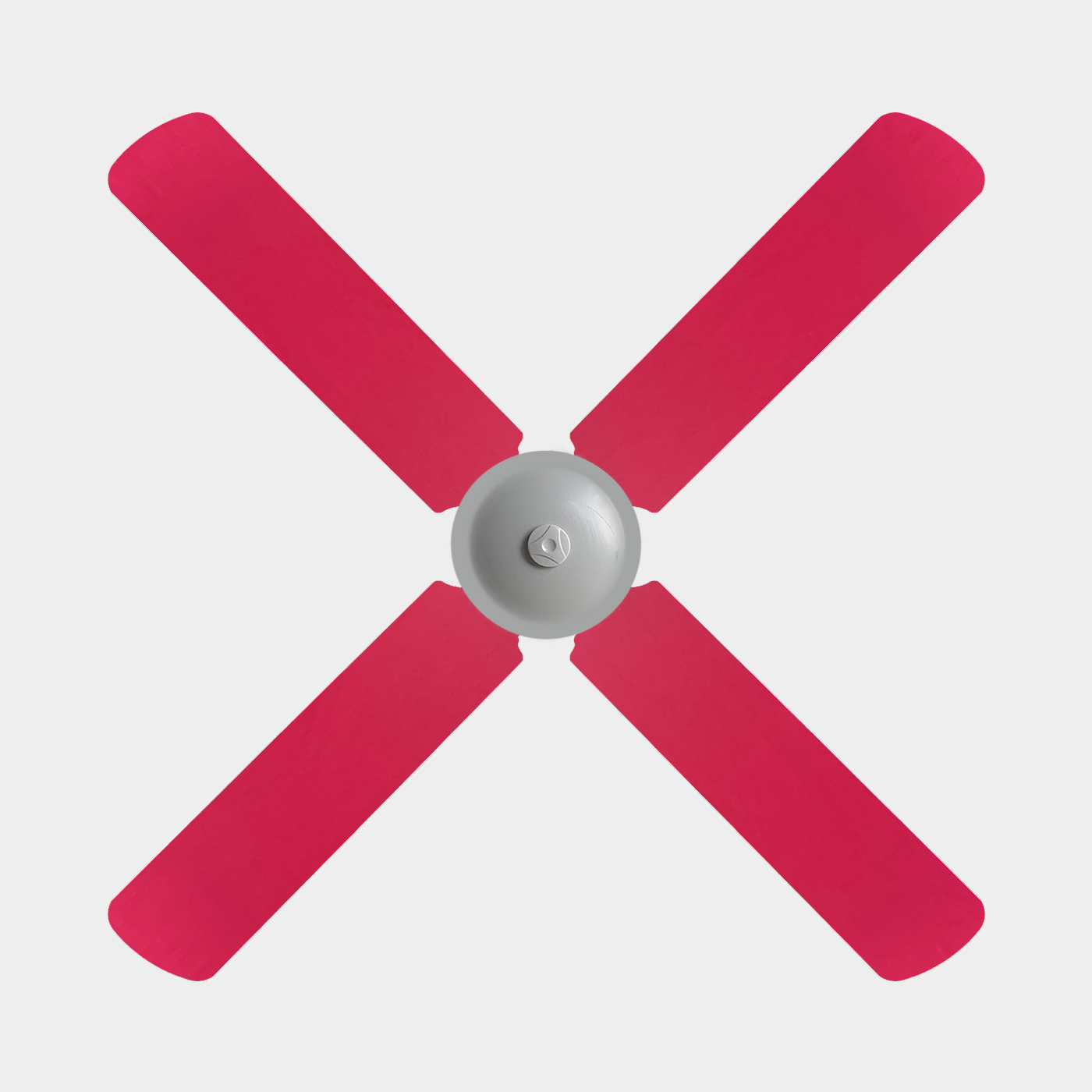 Bright pink fan covers on three blade ceiling fan