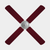 Maroon coloured ceiling fan blade covers on a 3 blade ceiling fan