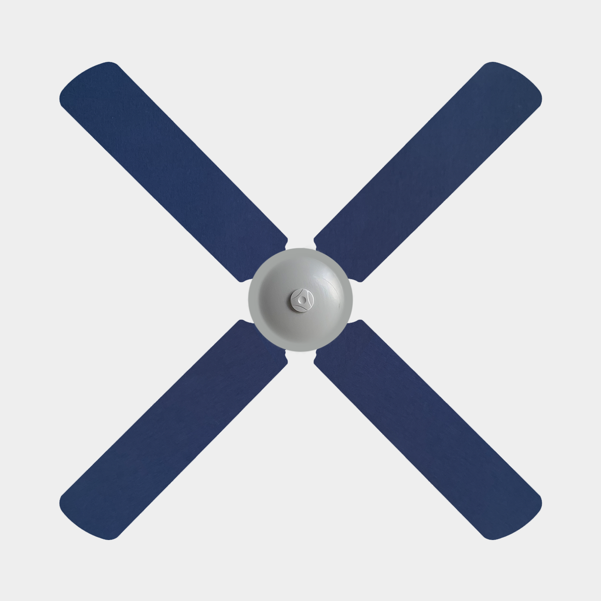 Four navy coloured fan blade covers