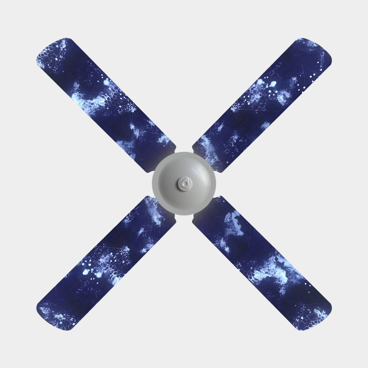 4 fan blade covers with navy blue night sky inspired pattern
