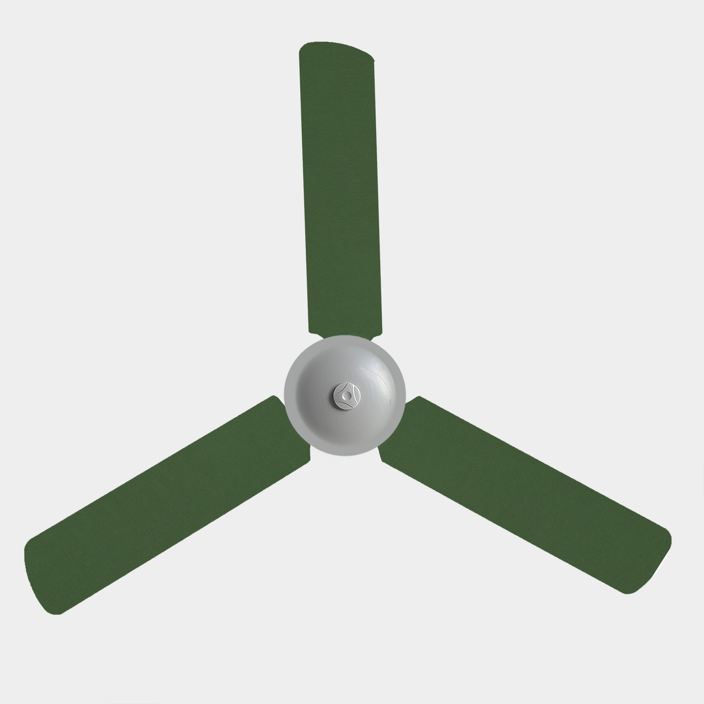 Sage Green coloured ceiling fan blade covers on a 3 blade ceiling fan