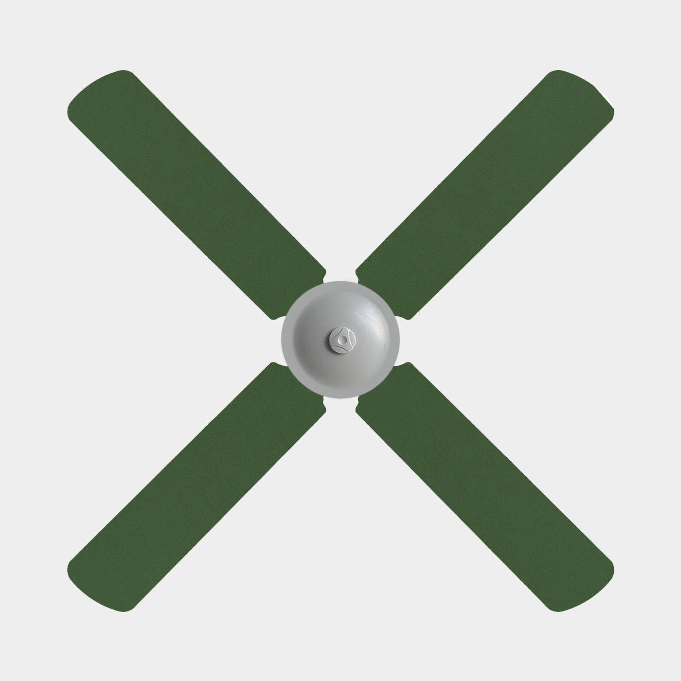 Sage Green coloured ceiling fan blade covers on a 3 blade ceiling fan