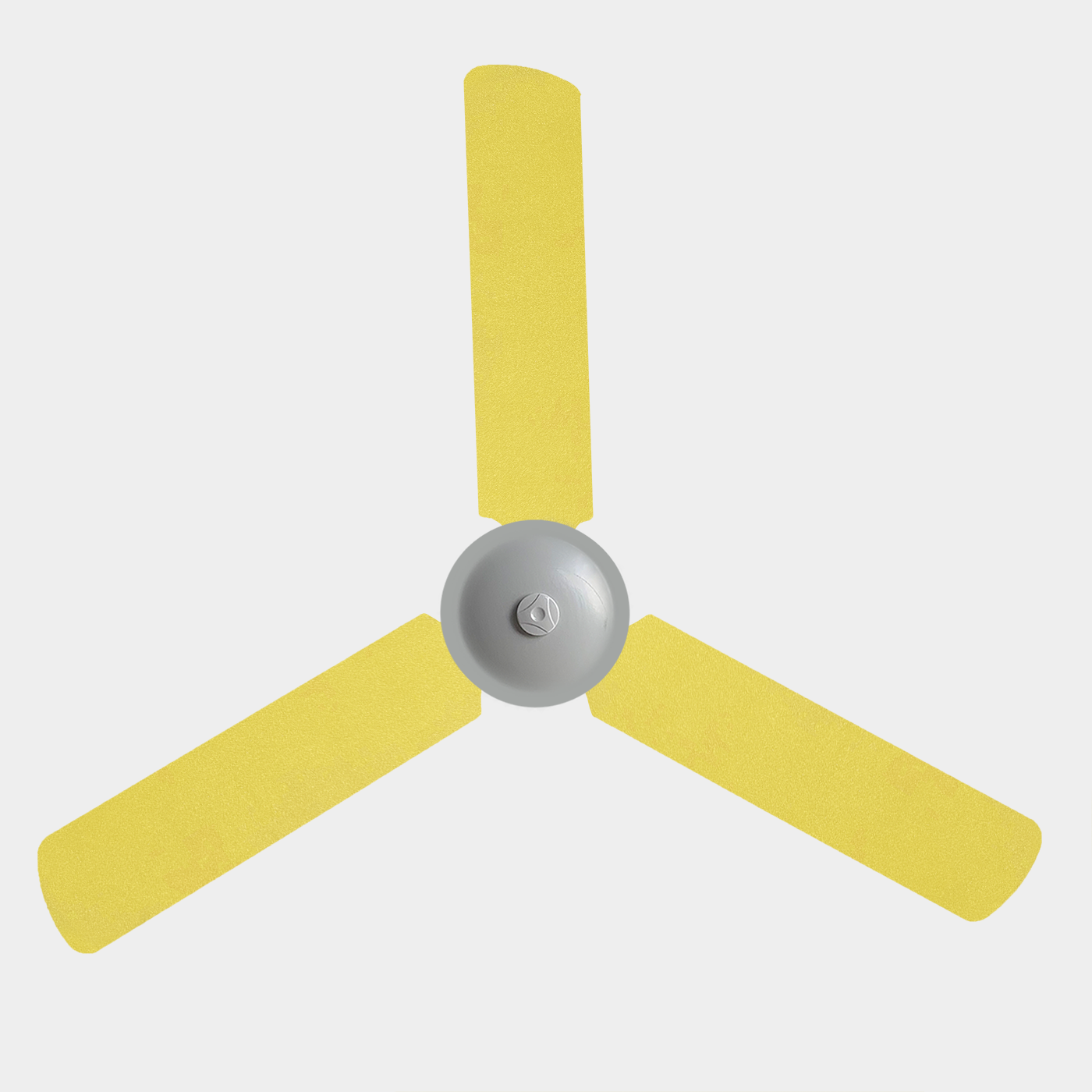 3 blade ceiling fan with a yellow shimmer fabric cover