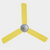 3 blade ceiling fan with a yellow shimmer fabric cover