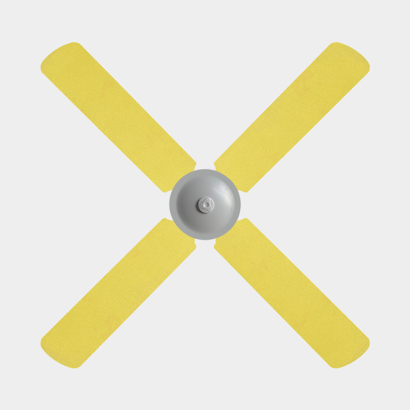 3 blade ceiling fan with a yellow shimmer fabric cover