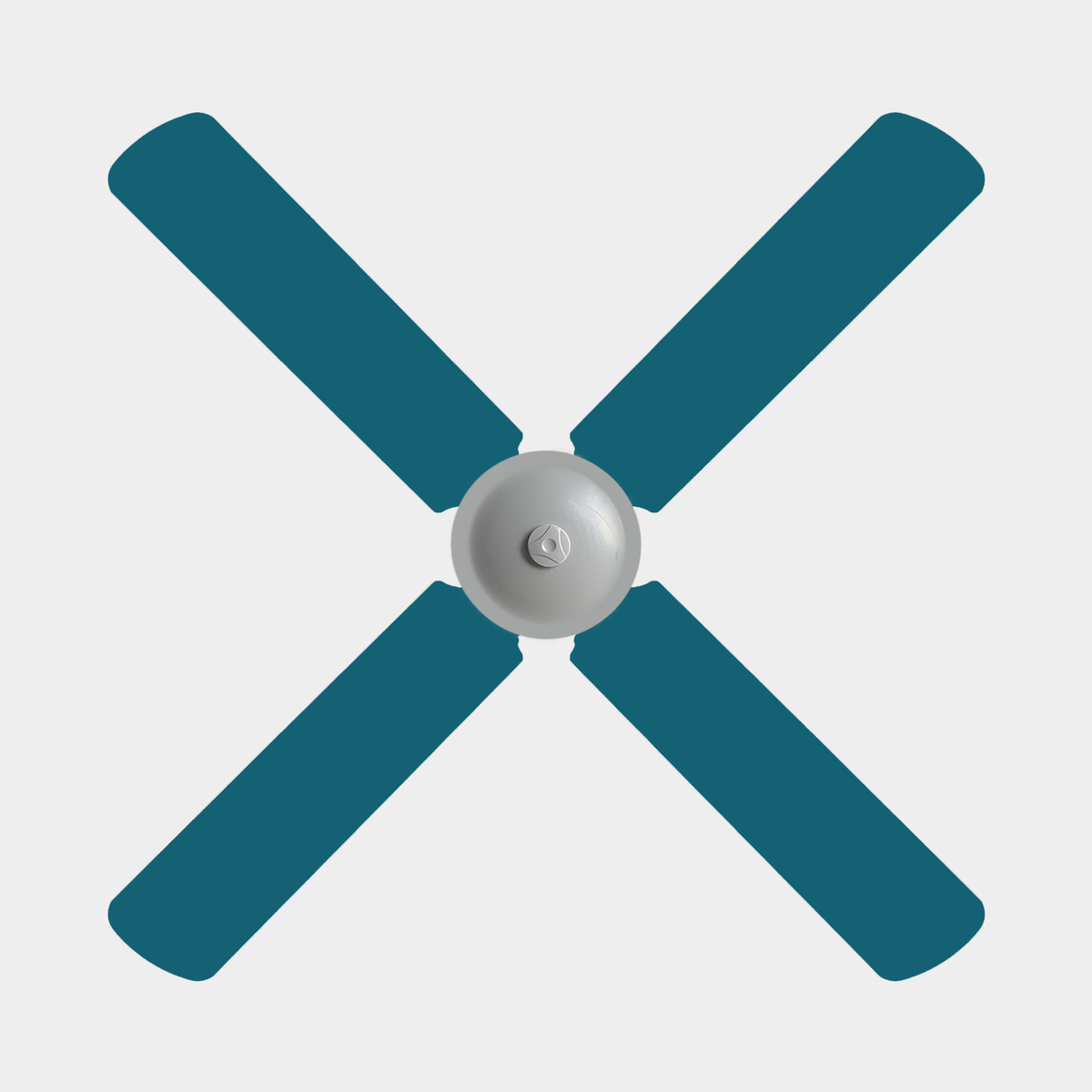 Four teal fan blade covers