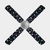 3 blade ceiling fan with black fan sleeves on the blades with holographic stars  