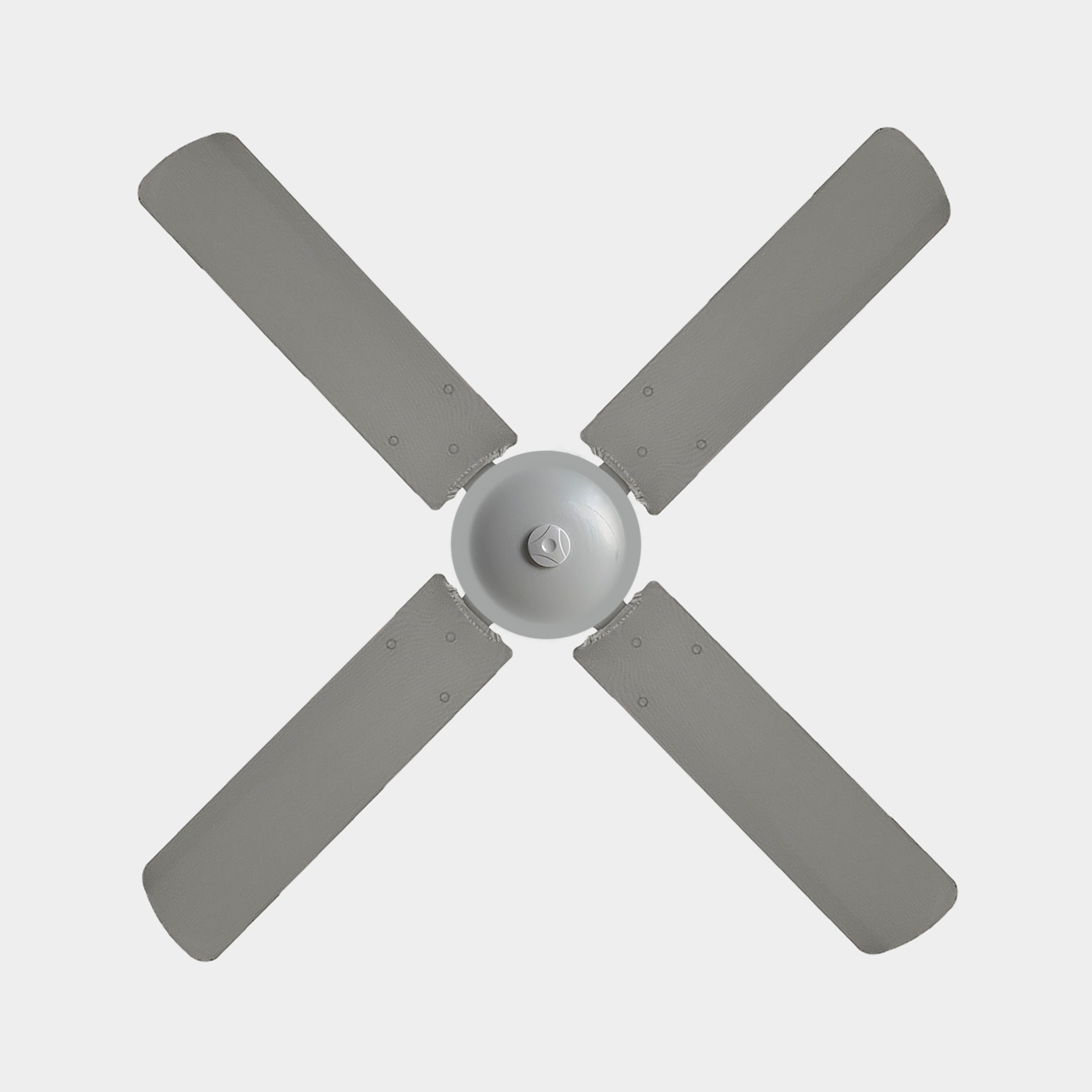 Three fan blades with white mesh covers