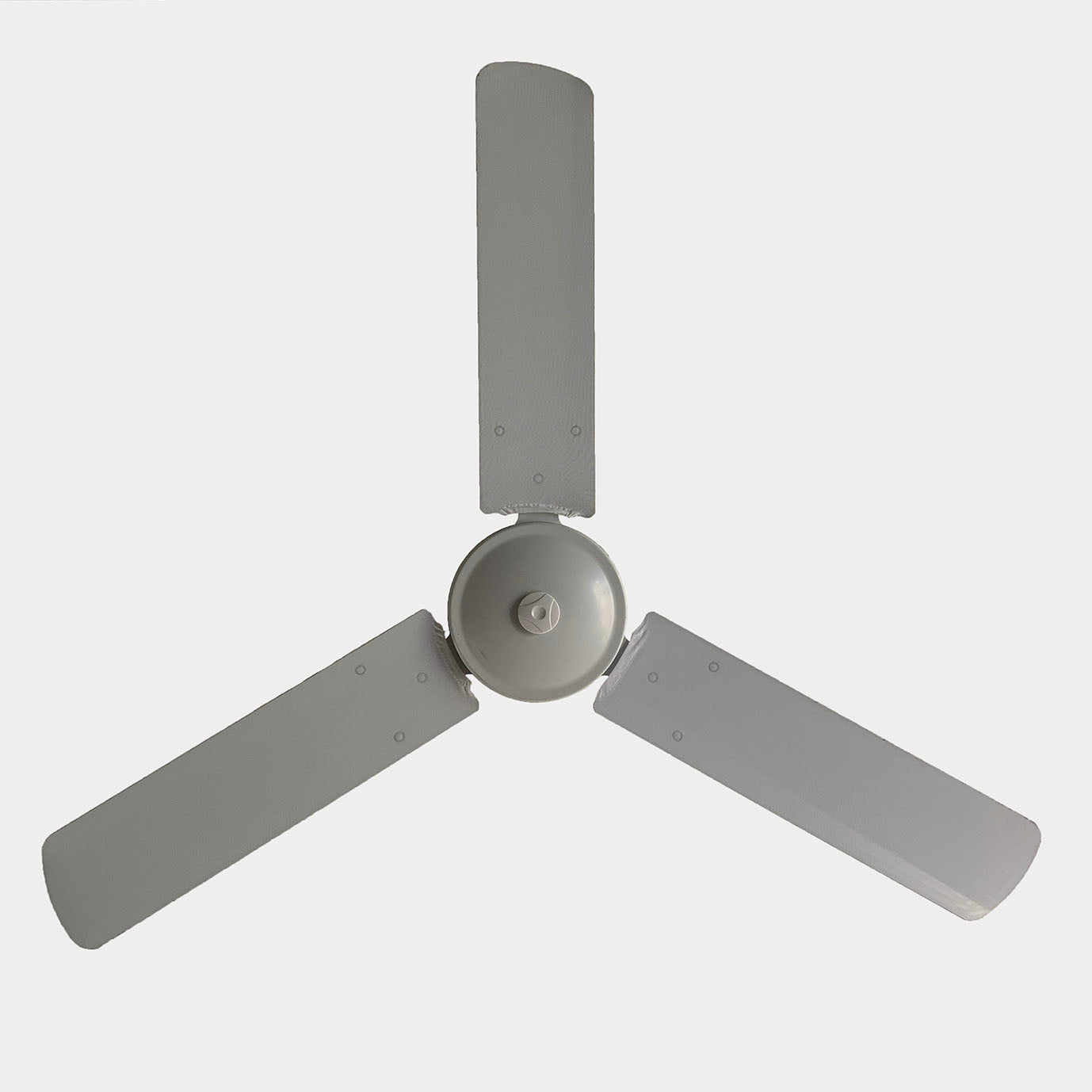 Three fan blades with white mesh covers