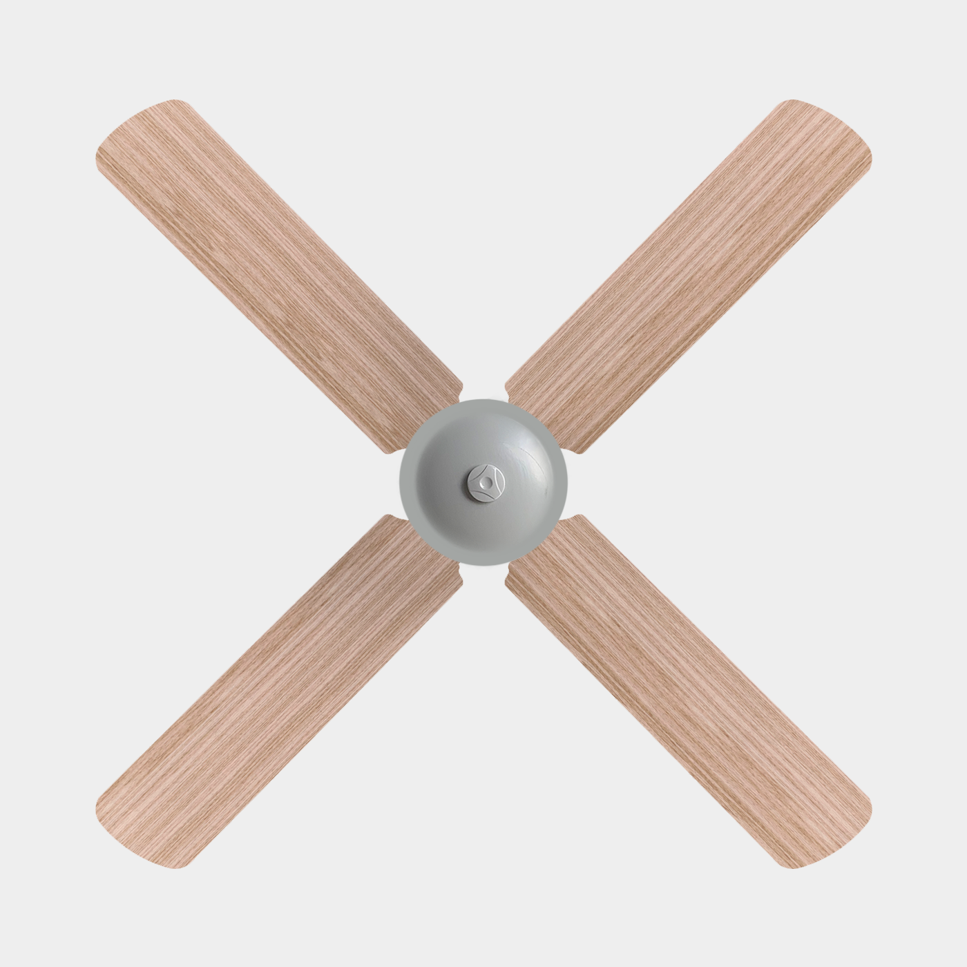 Wood grain pattern ceiling fan blade covers on four blade ceiling fan