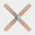 Wood grain pattern ceiling fan blade covers on three blade ceiling fan