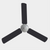 Solid charcoal coloured fan blade covers on three blade ceiling fan