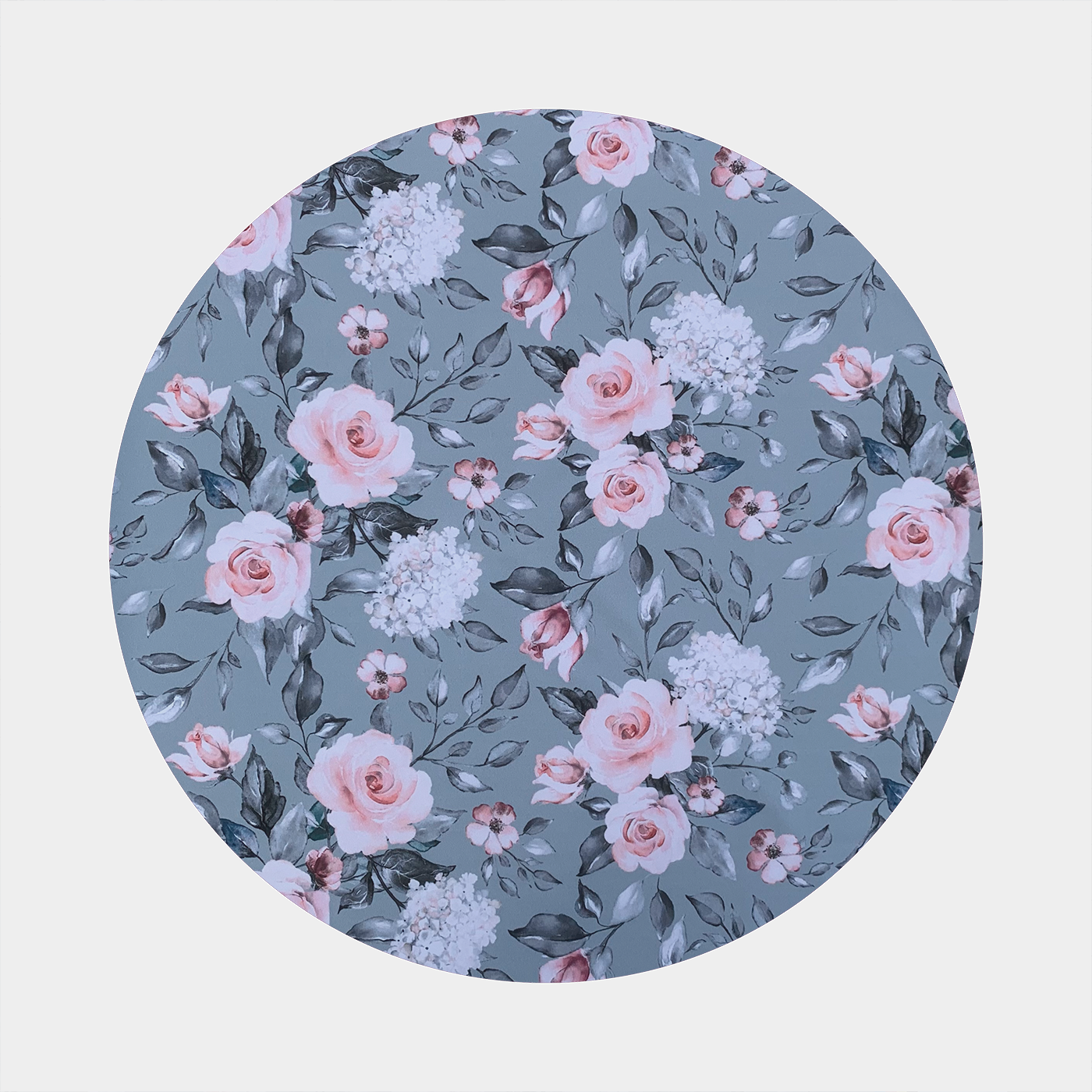Floral pattern with grey background and pink and white flowers