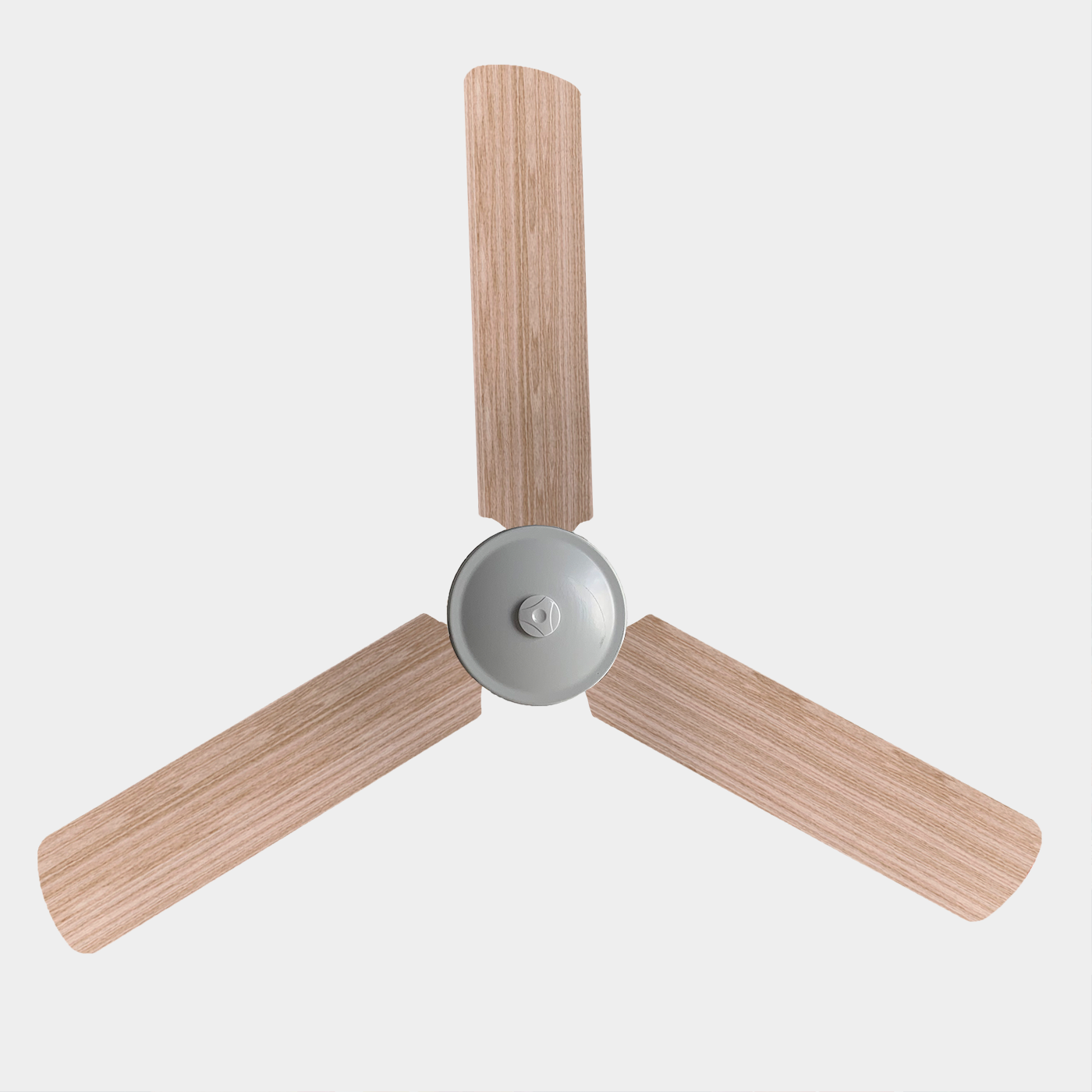 Wood grain pattern ceiling fan blade covers on three blade ceiling fan